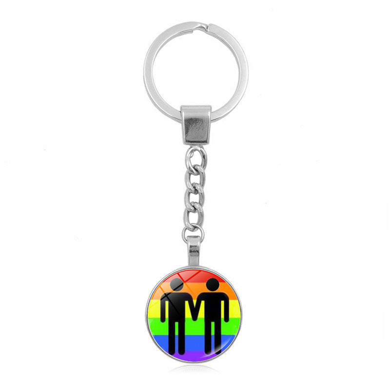 Wholesale Rainbow GayPride Zinc Alloy Keychain